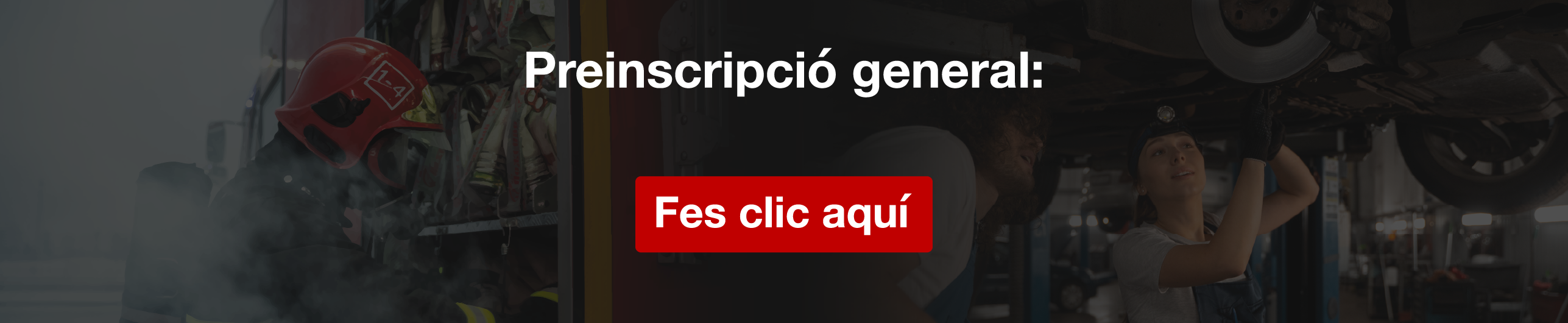 Banner web de preinscripción general con botón de llamada a la acción