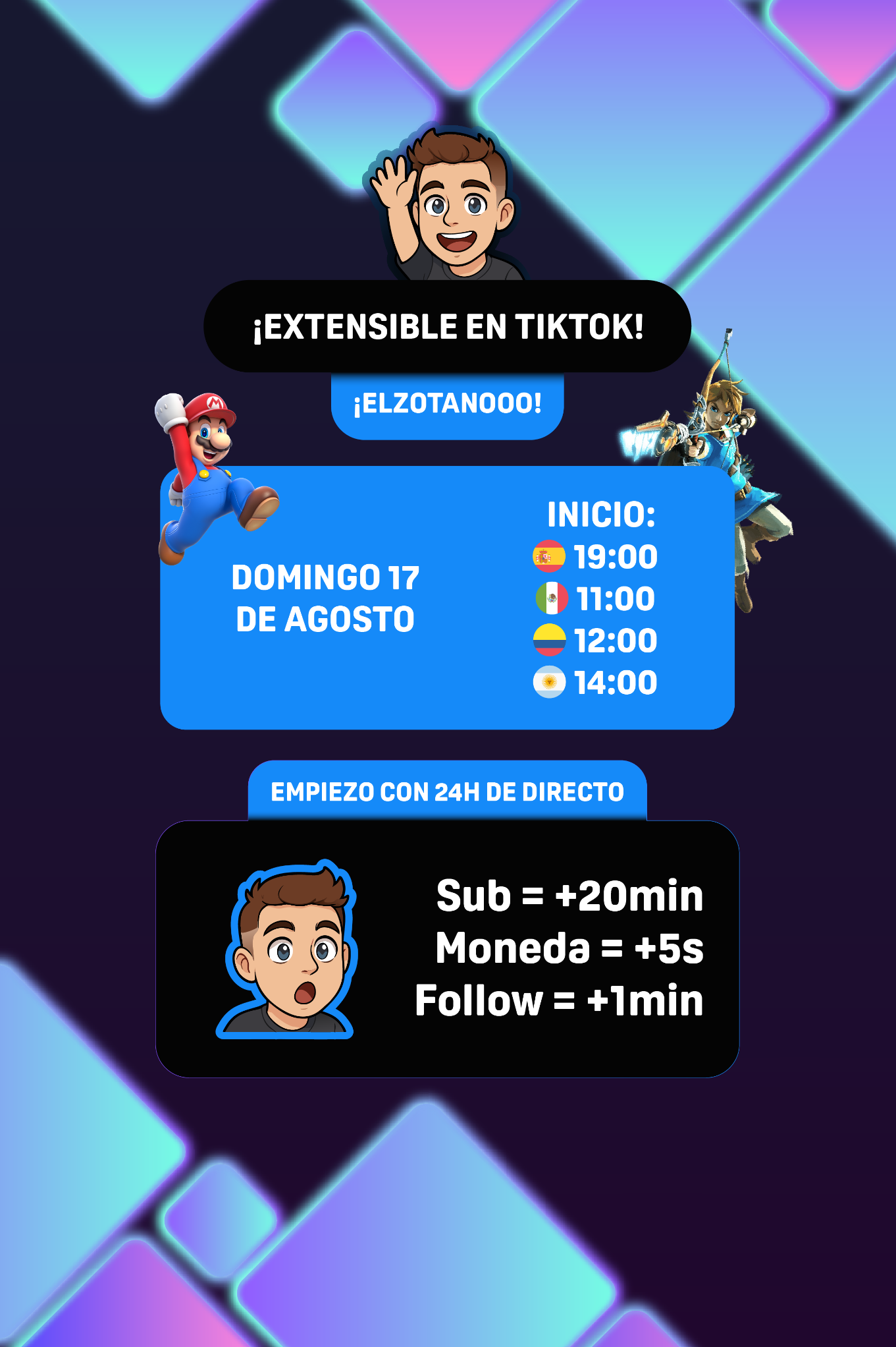 Cartel extensible para TikTok