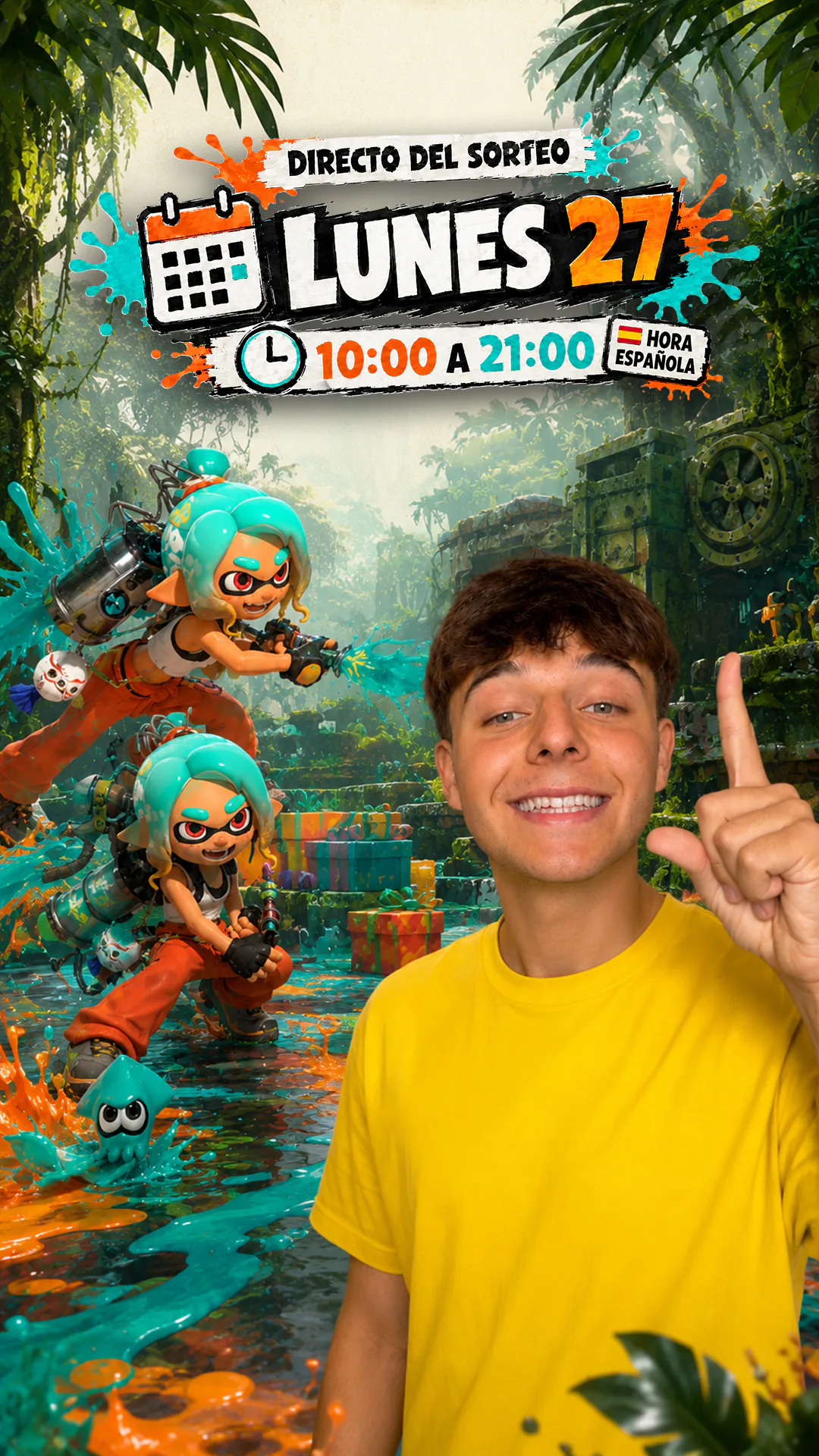 Cartel de sorteo en directo